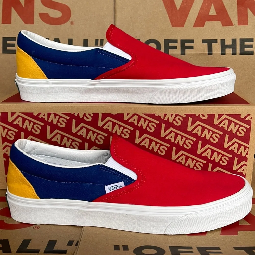 Vans Classic Slip On Vans Yacht Club Red /Blue sneakers men’s - Picture 1 of 16